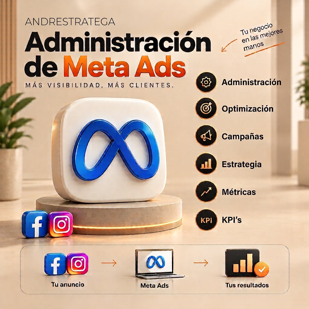 Administración de campañas en Meta Ads mensual- (50% OFF / primer mes).
