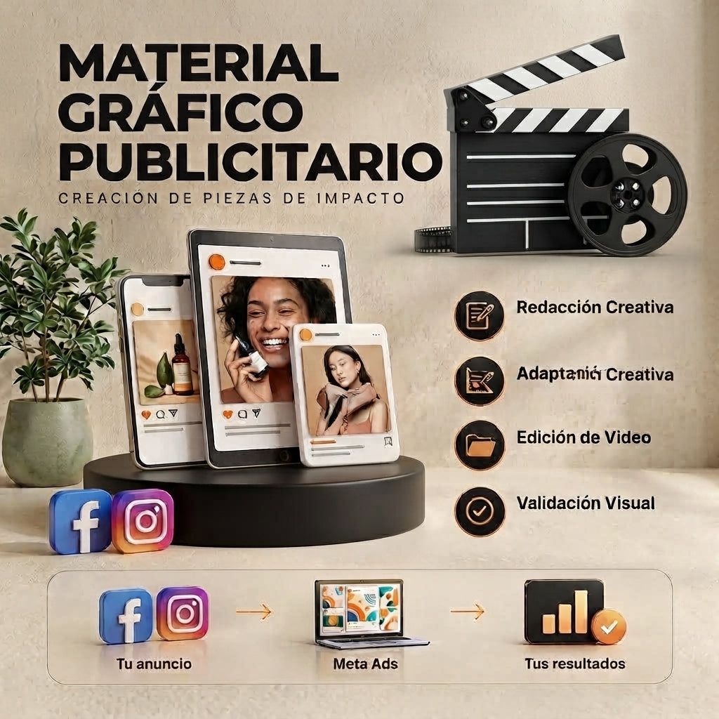 Producción de material gráfico mensual.