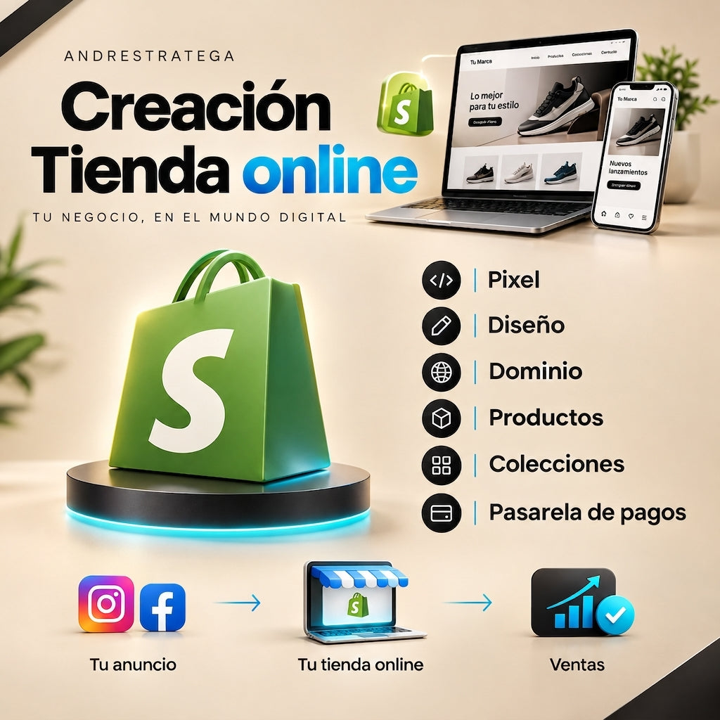 Creación de tu tienda Online en Shopify (Productos ó servicios)